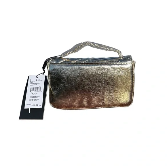 Nicole Miller Gold Chevron Mini Bag - Picture 2 of 7